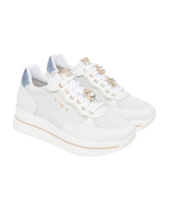 SNEAKERS NEROGIARDINI DONNA SKIPPER BIANCO SKIPPER BIANCO NAPPA LUX CELESTE 21 T.BRILL E615202D/707