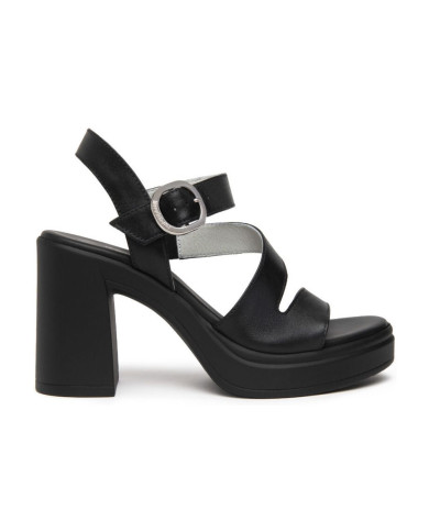 SANDALI CON TACCO NEROGIARDINI DONNA IN PELLE TAMIGI NERO PU.TOLOSA NERO+INSERTO E616080D/100