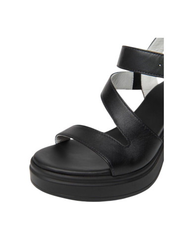 SANDALI CON TACCO NEROGIARDINI DONNA IN PELLE TAMIGI NERO PU.TOLOSA NERO+INSERTO E616080D/100