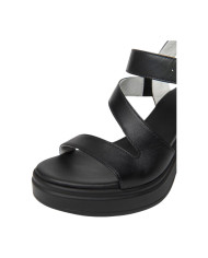 SANDALI CON TACCO NEROGIARDINI DONNA IN PELLE TAMIGI NERO PU.TOLOSA NERO+INSERTO E616080D/100