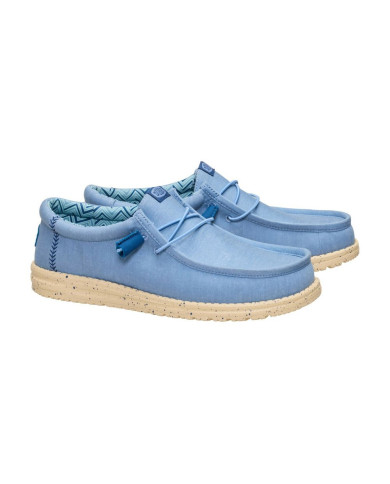 Mocassino Hey Dude Uomo Wally Canvas Tan Azzurro