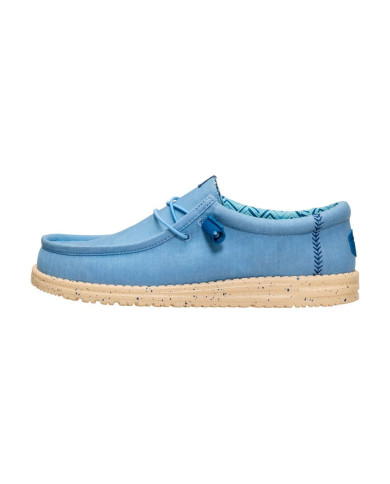 Mocassino Hey Dude Uomo Wally Canvas Tan Azzurro
