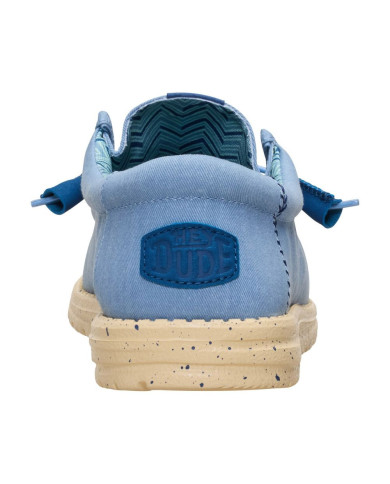 Mocassino Hey Dude Uomo Wally Canvas Tan Azzurro