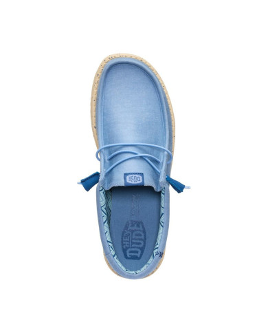 Mocassino Hey Dude Uomo Wally Canvas Tan Azzurro