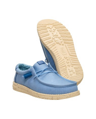Mocassino Hey Dude Uomo Wally Canvas Tan Azzurro