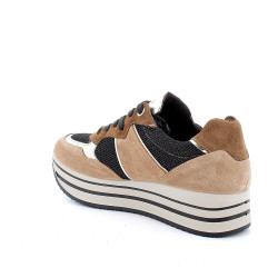 SNEAKERS CON ZEPPA IGI&CO DONNA IN PELLE CARAMEL-NERO GLITTER 4674422
