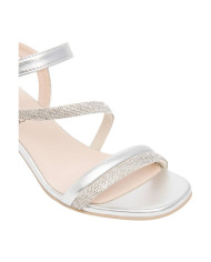 SANDALO CON TACCO NEROGIARDINI DONNA NETTUNO ARGENTO TPU FEN NATURALE