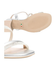 SANDALO CON TACCO NEROGIARDINI DONNA NETTUNO ARGENTO TPU FEN NATURALE