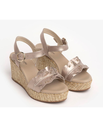 SANDALO CON ZEPPA NEROGIARDINI DONNA OXIGEN ROSA ANTICO E218721D/671