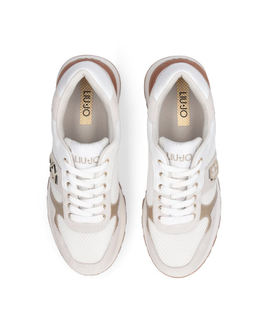 SNEAKERS LIU JO DONNA AMAZING 43 BIS - SNEAKER COW SUEDE/MESH WHITE BA6031PX02701111