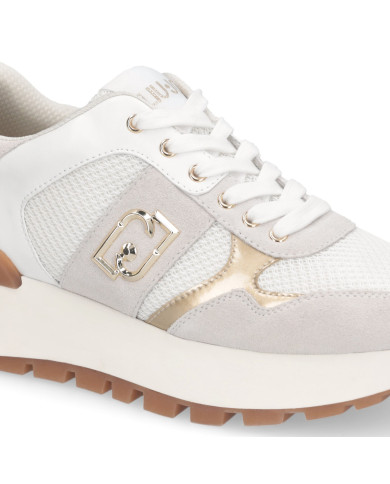 SNEAKERS LIU JO DONNA AMAZING 43 BIS - SNEAKER COW SUEDE/MESH WHITE BA6031PX02701111