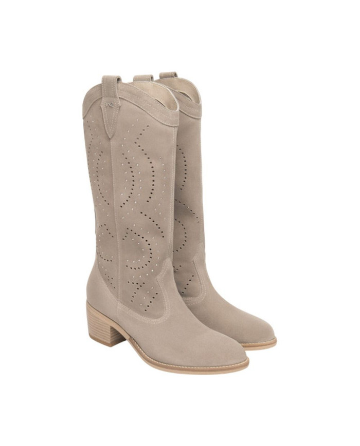 STIVALI CON TACCO NEROGIARDINI DONNA VELOUR CRETA TR BASILEA 828 NATURALE E615122D/451