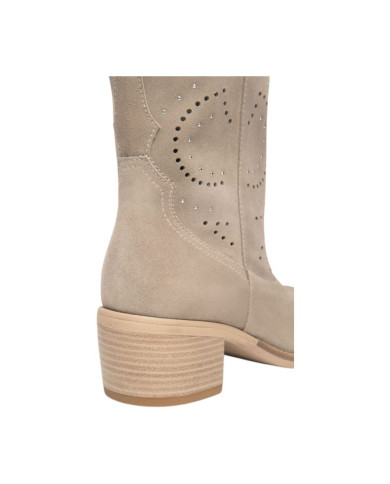 STIVALI CON TACCO NEROGIARDINI DONNA VELOUR CRETA TR BASILEA 828 NATURALE E615122D/451