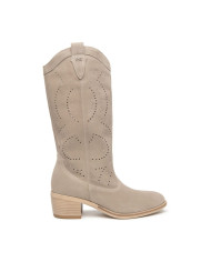 STIVALI CON TACCO NEROGIARDINI DONNA VELOUR CRETA TR BASILEA 828 NATURALE E615122D/451
