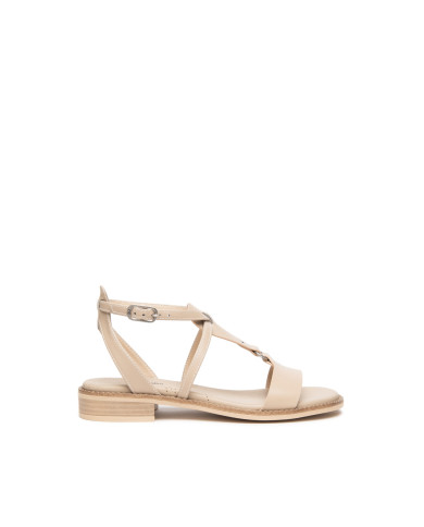SANDALO CON TACCO NEROGIARDINI DONNA TAMIGI LINO TR BEVAGNA 592 BEIGE E615895D/453