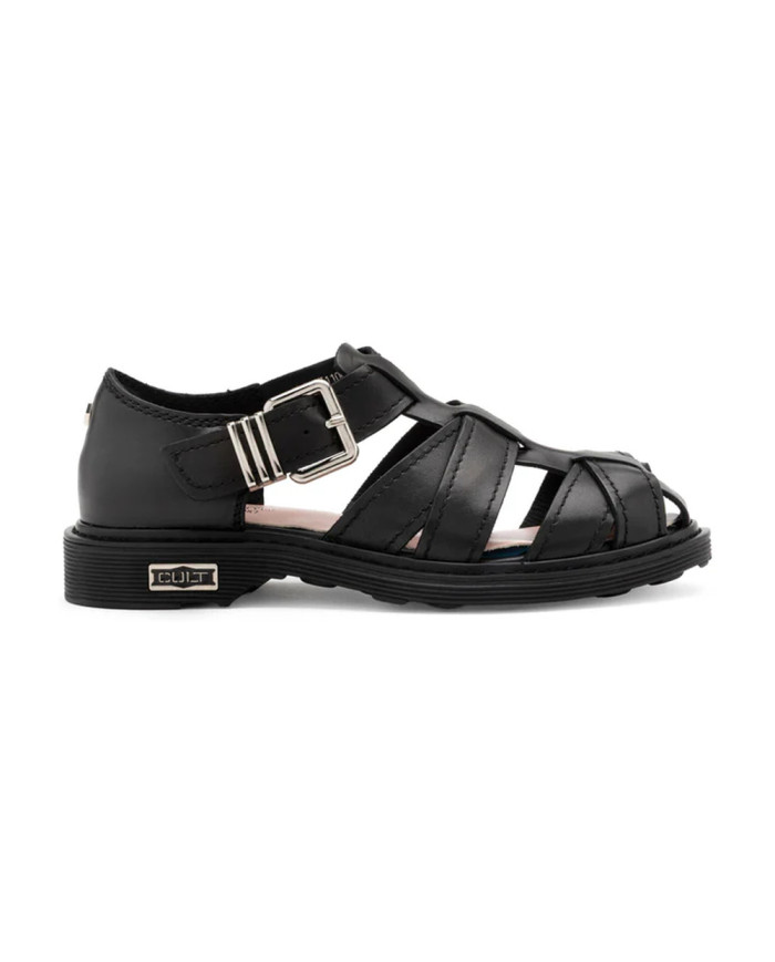 SANDALO CULT DONNA SABBATH 4711 LOW W LEATHER BLACK CLW471100