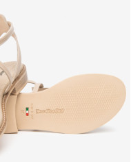 SANDALO CON TACCO NEROGIARDINI DONNA TAMIGI LINO TR BEVAGNA 592 BEIGE E615895D/453