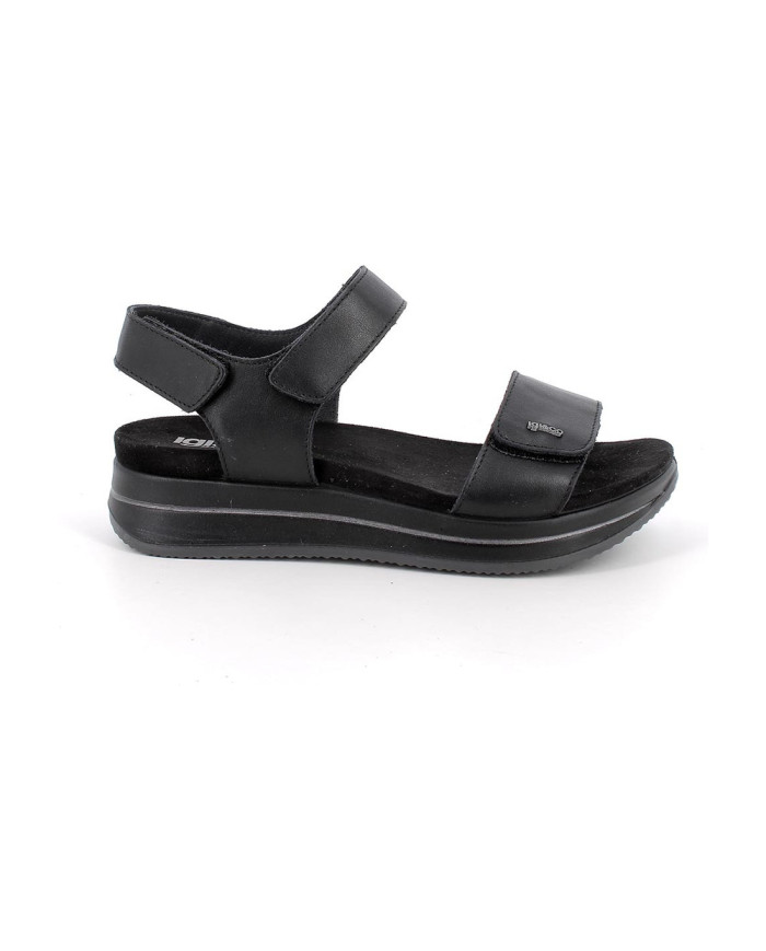 SANDALI CON ZEPPA IGI&CO DONNA NAPPA SOFT NERO  CON STRAP 1174855    