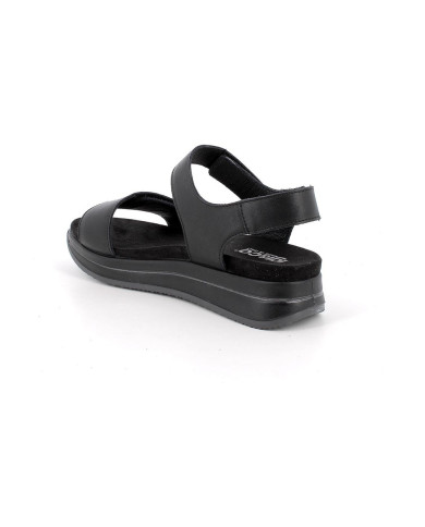 SANDALI CON ZEPPA IGI&CO DONNA NAPPA SOFT NERO  CON STRAP 1174855    