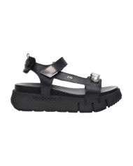 SANDALO CON ZEPPA NEROGIARDINI DONNA TAMIGI NERO T.BRILL ANTRACITE TR VENEZIA 8066 LIGH 4CM  E410707D/100