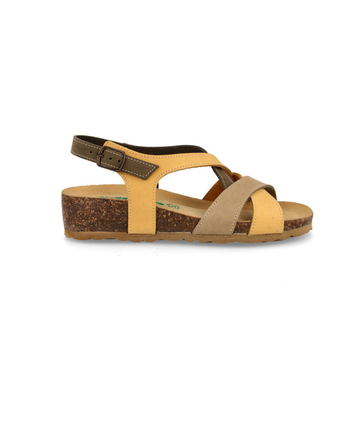 SANDALO CON ZEPPA BIONATURA DONNA 12 A 2495 IMB NABUK M2604