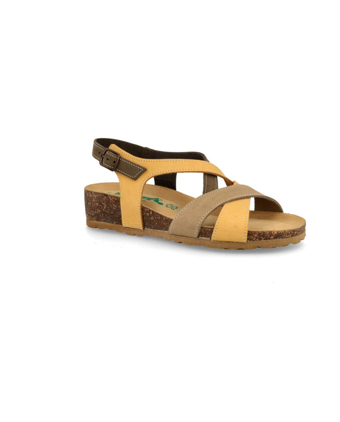 SANDALO CON ZEPPA BIONATURA DONNA 12 A 2495 IMB NABUK M2604