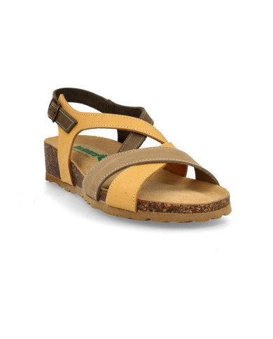 SANDALO CON ZEPPA BIONATURA DONNA 12 A 2495 IMB NABUK M2604
