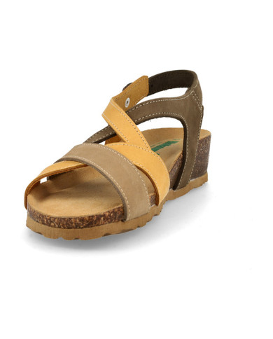SANDALO CON ZEPPA BIONATURA DONNA 12 A 2495 IMB NABUK M2604