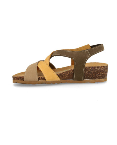 SANDALO CON ZEPPA BIONATURA DONNA 12 A 2495 IMB NABUK M2604