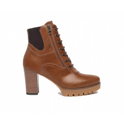 TRONCHETTI  NEROGIARDINI DONNA IN PELLE COLORE CUOIO TACCO 8 CM I308971D/400