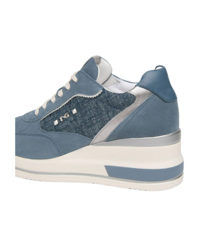 SNEAKERS NEROGIARDINI DONNA VELOUR AVIO T.LINO LUREX 06 AVIO OXIGEN GRIGIO SAUVAGE JEANS E615230D/203