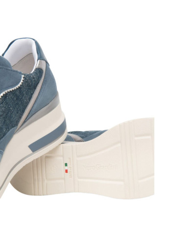 SNEAKERS NEROGIARDINI DONNA VELOUR AVIO T.LINO LUREX 06 AVIO OXIGEN GRIGIO SAUVAGE JEANS E615230D/203
