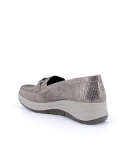 MOCASSINI CON ZEPPA IGI&CO DONNA IN PELLE TAUPE LAMINATO 6653066