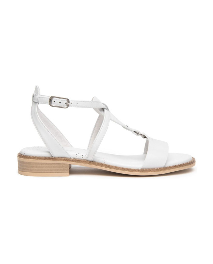SANDALO NEROGIARDINI DONNA LOIRA BIANCO TR BEVAGNA 592 BEIGE E615895D/707