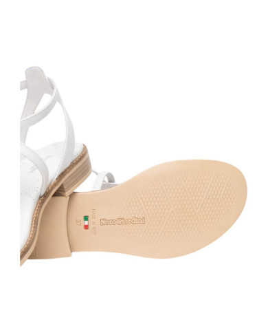 SANDALO NEROGIARDINI DONNA LOIRA BIANCO TR BEVAGNA 592 BEIGE E615895D/707