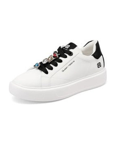 SNEAKERS QUEEN HELENA PLATFORM CON DETTAGLI GIOIELLO X34-1 WHITE BLACK