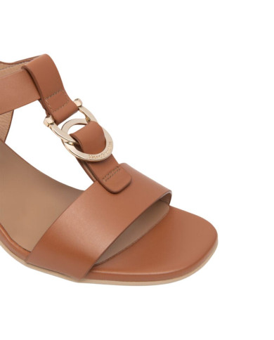 SANDALO CON TACCO NEROGIARDINI DONNA ARMENIA COGNAC TPU LOZZA FEN NATURALE TACCO 5,5CM E615870D/329