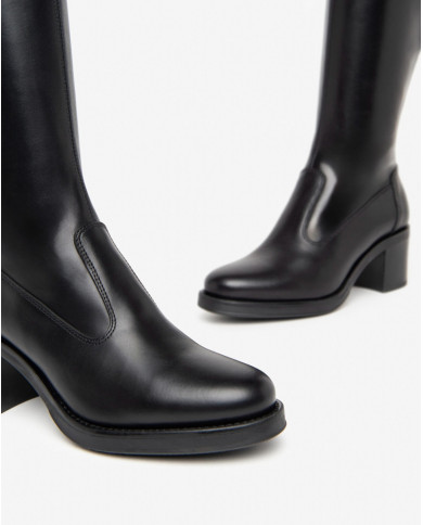 STIVALI NEROGIARDINI DONNA IN PELLE GUANTO NERO TR SPADA TACCO 6,5CM  I411810D/100