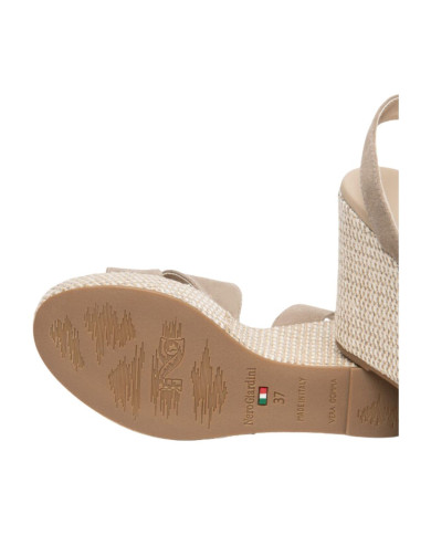 SANDALO CON ZEPPA NEROGIARDINI DONNA VELOUR CRETA PU.MALFA E616020D/451