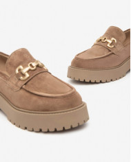 MOCASSINO NEROGIARDINI DONNA VELOUR MOU TR TAVERNA  LIGH TACCO 4CM I411390D/442