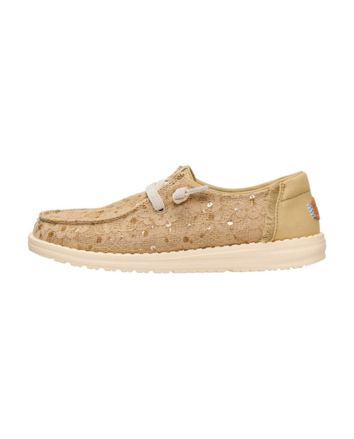 MOCASSINO HEY DUDE DONNA  WENDY SEQUIN LACE OLIVE GREY HD.45478 3VM