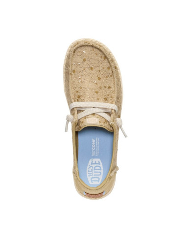 MOCASSINO HEY DUDE DONNA  WENDY SEQUIN LACE OLIVE GREY HD.45478 3VM
