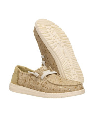 MOCASSINO HEY DUDE DONNA  WENDY SEQUIN LACE OLIVE GREY HD.45478 3VM