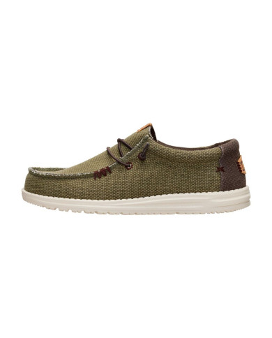MOCASSINO HEY DUDE UOMO WALLY BRAIDED BURNT OLIVE/DELICIOSO BROWN HD.40003 3CI 