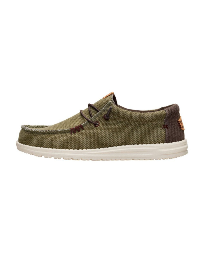 MOCASSINO HEY DUDE UOMO WALLY BRAIDED BURNT OLIVE/DELICIOSO BROWN HD.40003 3CI 