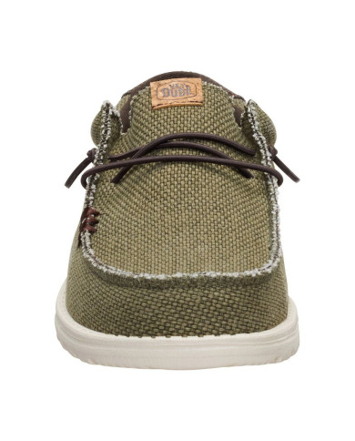MOCASSINO HEY DUDE UOMO WALLY BRAIDED BURNT OLIVE/DELICIOSO BROWN HD.40003 3CI 