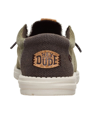 MOCASSINO HEY DUDE UOMO WALLY BRAIDED BURNT OLIVE/DELICIOSO BROWN HD.40003 3CI 