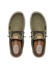 MOCASSINO HEY DUDE UOMO WALLY BRAIDED BURNT OLIVE/DELICIOSO BROWN HD.40003 3CI 