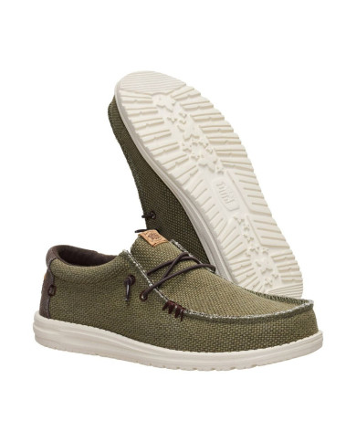 MOCASSINO HEY DUDE UOMO WALLY BRAIDED BURNT OLIVE/DELICIOSO BROWN HD.40003 3CI 