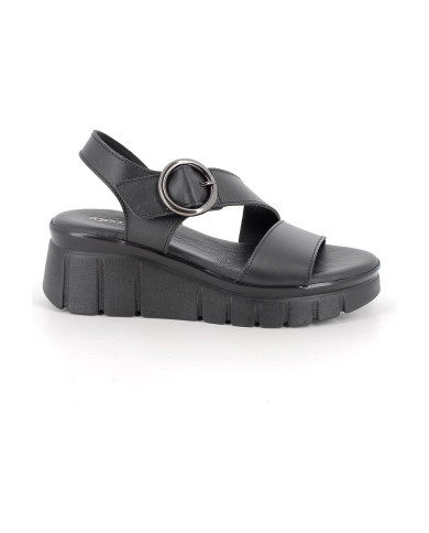 SANDALI CON ZEPPA IGI&CO DONNA CON STRAP VITELLO NERO 1189600       